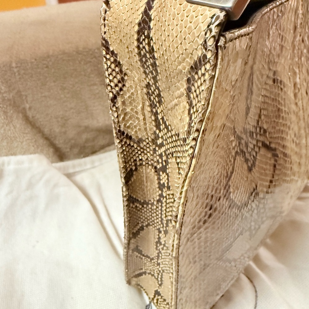 Prada Gold/Brown Python Snake Print Shoulder Bag - image 2